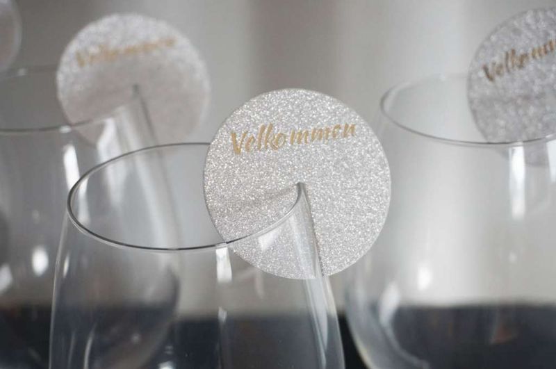 Dekor til vinglass, Velkommen, 8 stk
