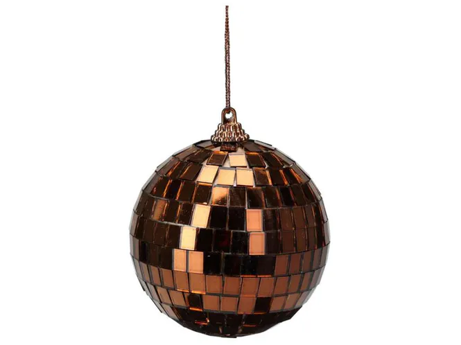 Hovedbilde Julekule, disco, 8 cm, cognac