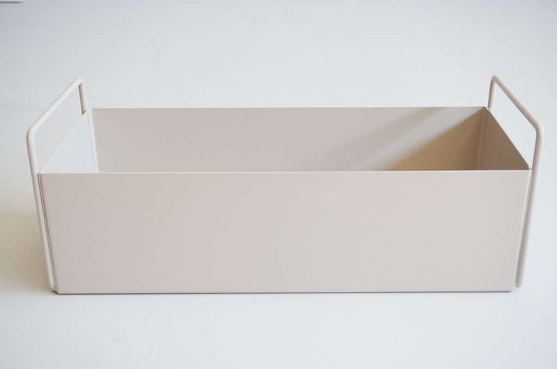Metallkasse, beige, 46x18 cm