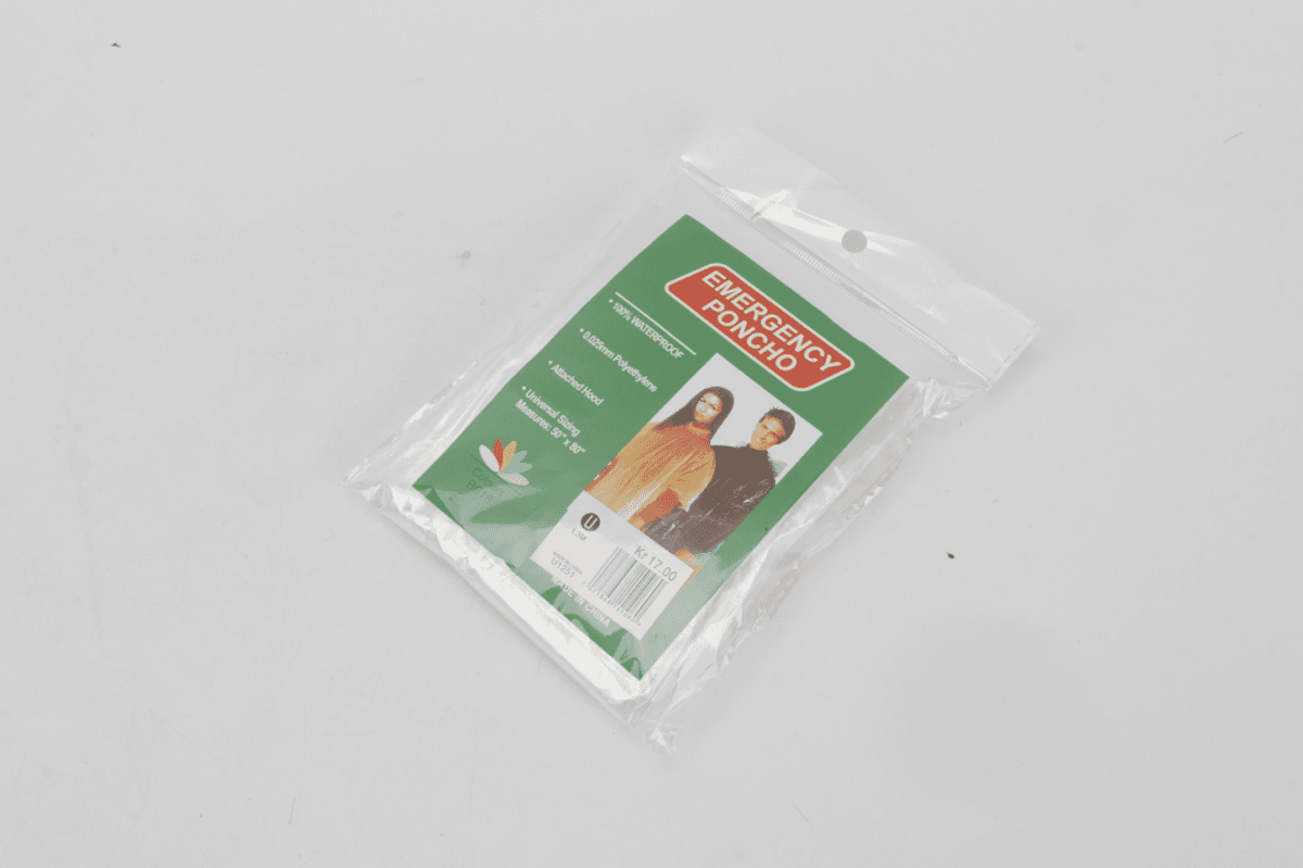 Regnponcho, gjennomsiktig.