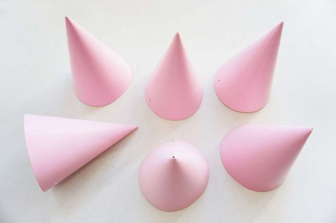 Hovedbilde Partyhatt, papp, 6 stk, rosa
