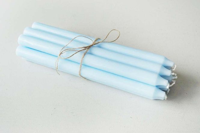 Hovedbilde Rustikk stearinlys, 30 cm, Aqua blå