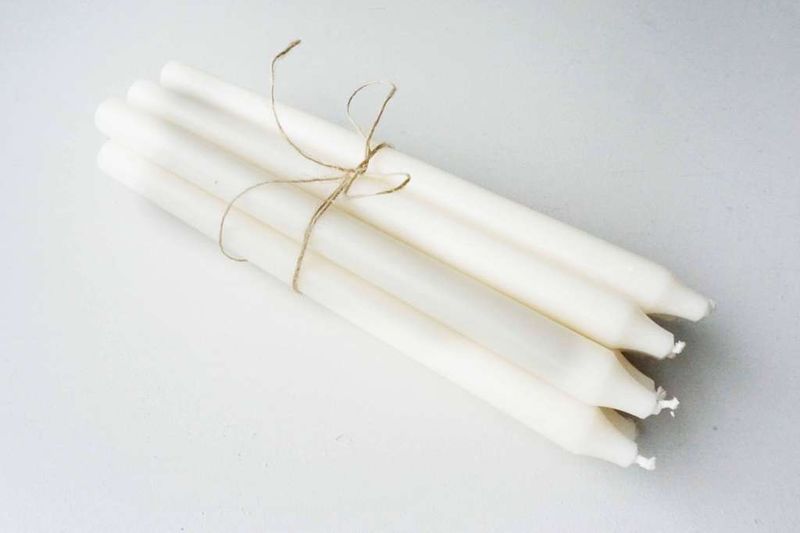 Rustikk stearinlys, 30 cm, Elfenben