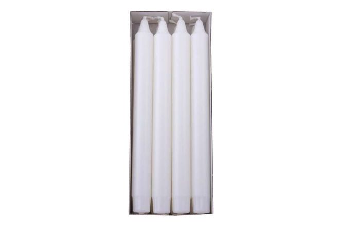 Hovedbilde Ren stearinlys 24 cm, 8 pk, Hvit