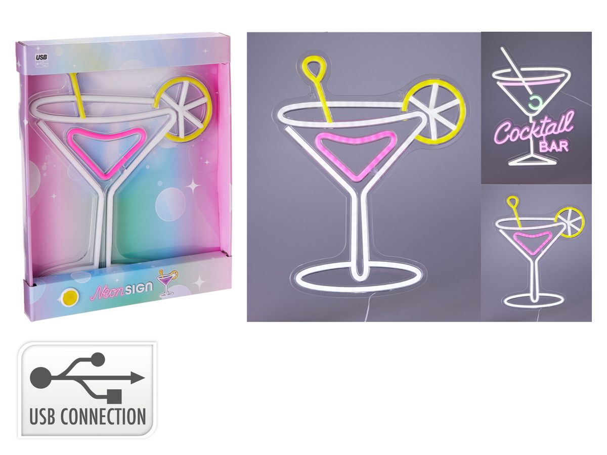 Neon cocktail veggdekor 2 varianter