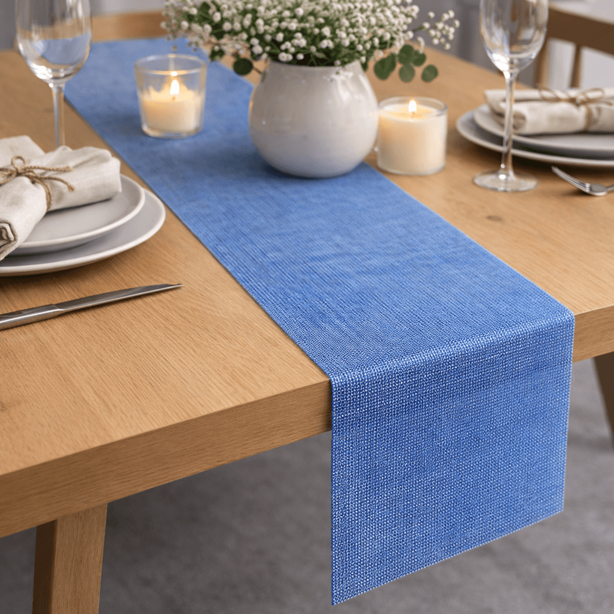 Bordløper, 30 cm x 3 meter, mørk blå