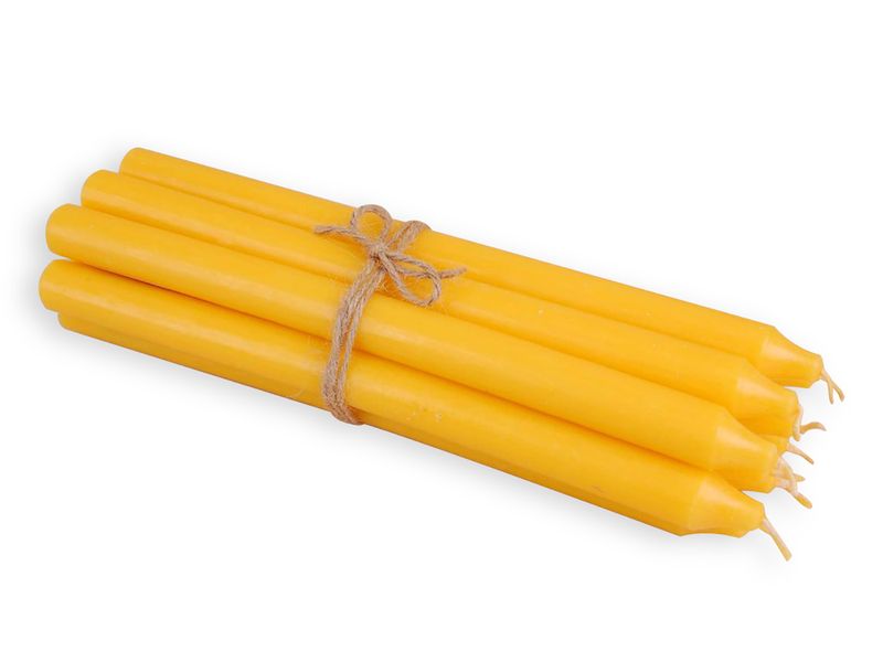 Rustikk stearinlys, 30 cm, Gul